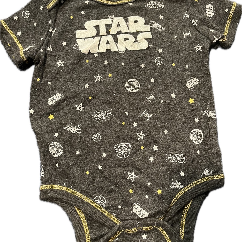Star Wars Charcoal Bodysuit with Yellow Highlights